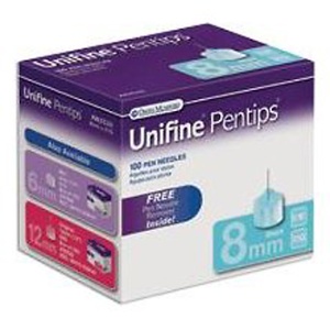 Unifine Pentips Standard Pen Needles 8mm x 31G – 100 Count per Box (50 Boxes per Case)