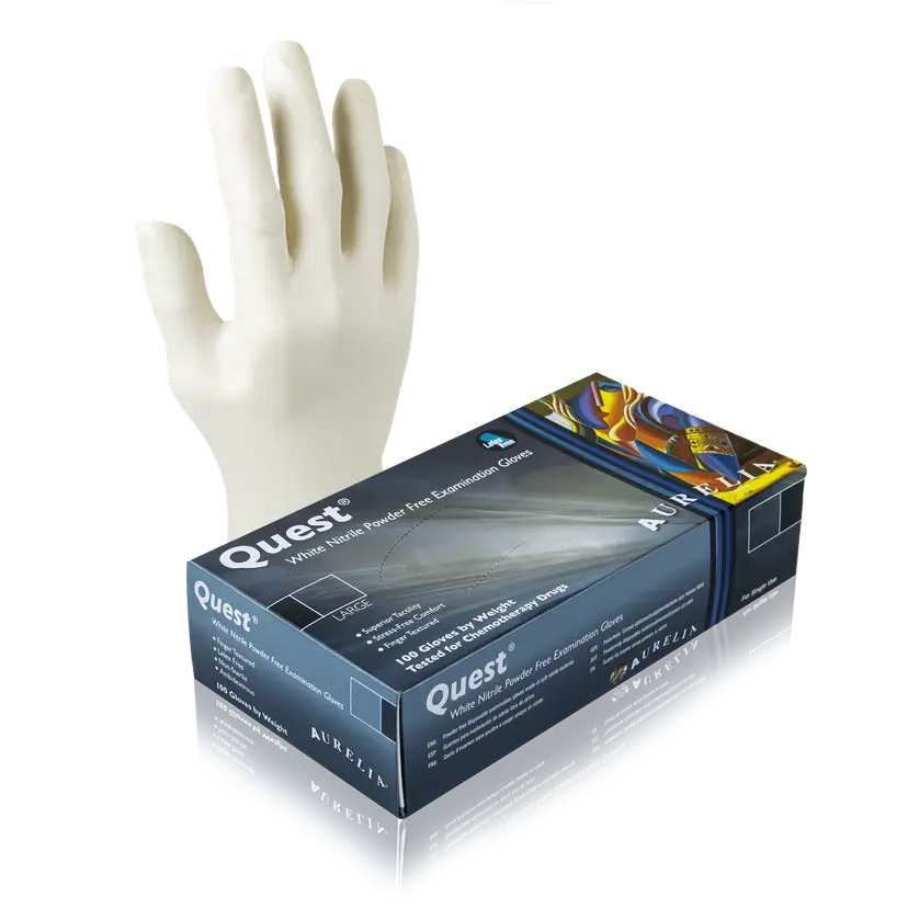 Aurelia_Quest_Glove_and_Box_Transparent_dec84e6b97 Aurellia Quest S Nitrile Powder-Free Examination Gloves, 1000 per Case