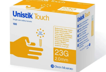 Unistik Touch Medium Flow Contact-Activated Safety Lancets 23G x 2.0mm – Comfortable and gentle, 200 Count per Box (20 Boxes per Case)
