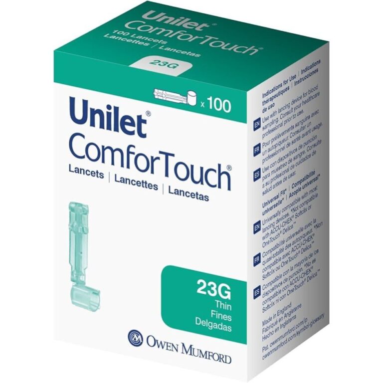 Unilet ComforTouch Thin Lancets 23G, 100 Count per Box (50 Boxes per Case)