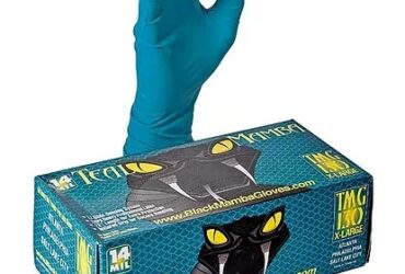 Teal Mamba TMG130 14 Mil Latex Disposable Gloves X Large 50 per Box