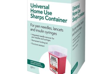 Owen Mumford Sharps Container – Universal Home Use, 1.5qt – Safe & Secure Needle Disposal (1 Unit per Box, 40 Boxes per Case)