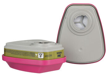 3M 051138-54187 P100 Particulate Filter – Reliable and High-Efficiency Protection, Magenta/Olive