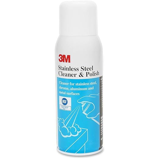 3M Stainless Steel Cleaner and Polish – Reliable and Streak-Free Shine, Lime Scent, 10 oz Aerosol Spray