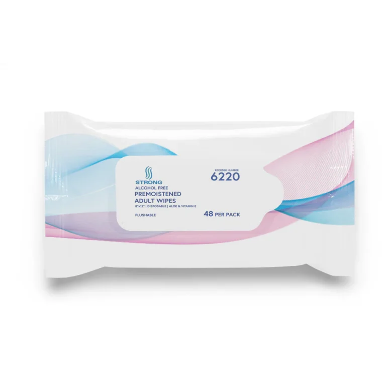 STRONG Wipes - 8"x12" - Flushable 6220 48/pack, 12 packs/case