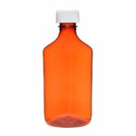 Ovals and Vials 08496-0831-75 ColorSafe 8 oz Amber Oval with Child Resistant Cap CRC