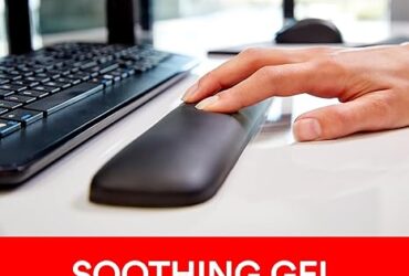 3M Gel Wrist Rest for Keyboards – Comfortable and Supportive, 19 in x 2 in x 3/4 in, Solid Color