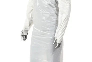 AMBISHIELD CPG45WTL	45"	WHITE	1.75 MIL CPE GOWN WITH THUMBLOOPS	100	25/BAG, 4 BAGS/CS
