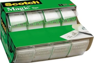 3M Scotch Magic Tape in Handheld Dispenser – Reliable and Smooth-Tearing, 3/4 in x 300 in, Clear, 4 per Pack