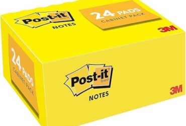 3M Post-it Notes Value Pack – Reliable Small Sticky Notes, Canary Yellow, 24 Pads (100 Sheets Each)
