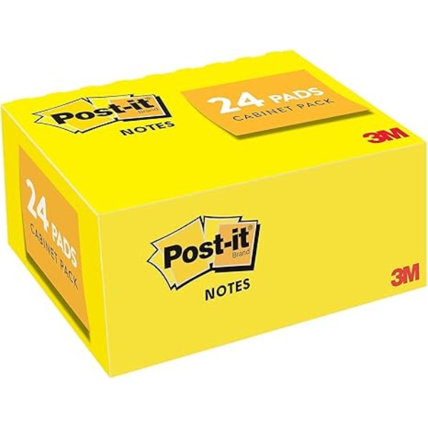 Untitled design (77) 3M Post-it Notes Value Pack – Reliable Small Sticky Notes, Canary Yellow, 24 Pads (100 Sheets Each)