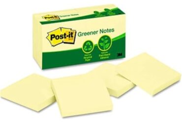 3M Post-it Original Notes – Reliable 3 in x 3 in Canary Yellow, 100 Sheets per Pad, 12 per Pack