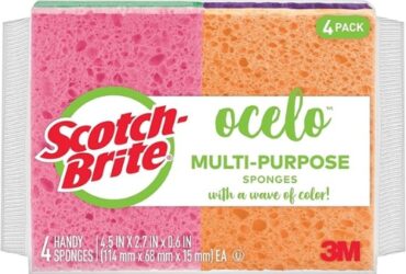 3M O-Cel-O StayFresh Sponges – Fresh and Long-Lasting Cleaning, Pack of 4