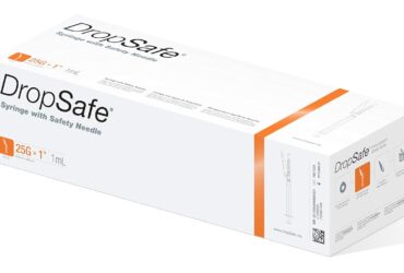 DropSafe 6073 Safety Needle Syringe Combo 25G x 1 in, 1 mL – 50 per Box