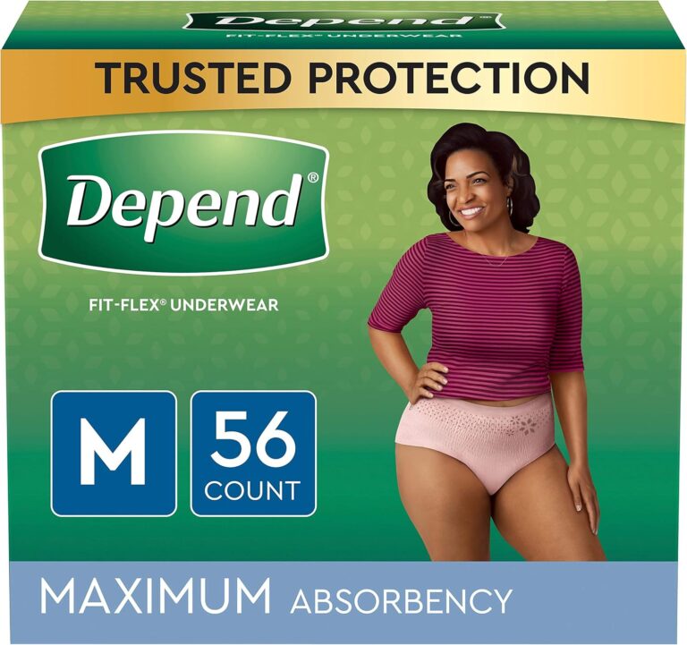 Depend 5419701 FIT-FLEX Women's Incontinence Underwear – Maximum Absorbency, Medium