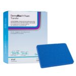 Dermarite 76040514 DermaBlue+ Antimicrobial Foam Wound Dressing 4 in x 5 in – 10 per Box