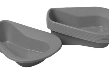 Medline Stack-A-Pan Stackable Bedpan – Graphite, 250 lb Capacity – 50 per Case