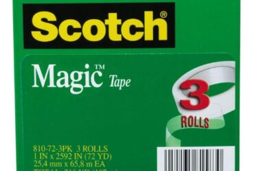 3M Magic Tape – Reliable and High-Capacity, 1 in x 2592 in, 3 in Core, Transparent