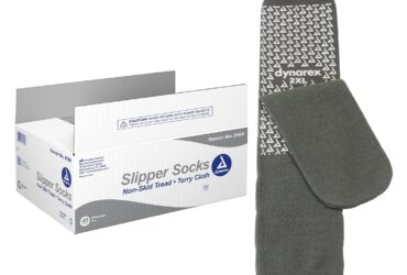 Dynarex 2184 Slipper Socks, XX-Large, Gray, 48/cs