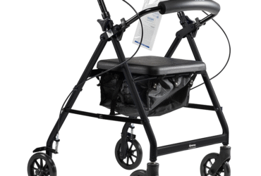 Dynarex 10201BK DynaGo Quad 6 - Aluminum Rollator, Black, 1pc/cs