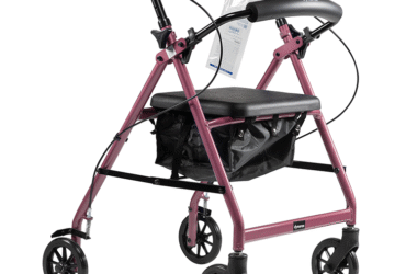 Dynarex 10201PK DynaGo Quad 6 - Aluminum Rollator, Pink, 1pc/cs