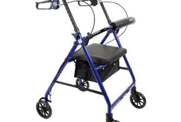 Dynarex 10201BL DynaGo Quad 6 - Aluminum Rollator, Blue, 1pc/cs