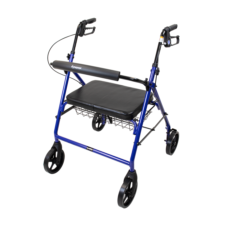 Dynarex 10203 Bariatric Rollator, Blue, 500 lb. Weight Capacity, 1/pc