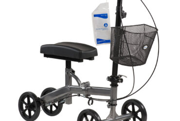 Dynarex 10215 Compact Steerable Knee Walker with Basket, Steel, 1/cs