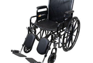 Dynarex 10221 DynaRide S2 Wheelchair - 16" x 16" w/ Detach Desk Arm ELR, Silver Vein, 1pc/cs