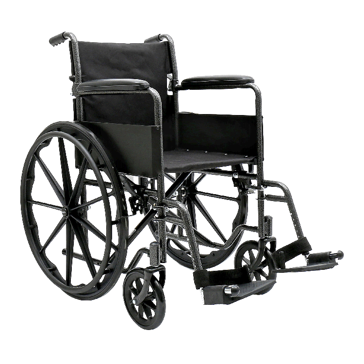 10254.png Dynarex 10254 DynaRide S1 Wheelchair - 18" x 16" w/ Fixed Full Arm FR, Silver Vein, 1pc/cs