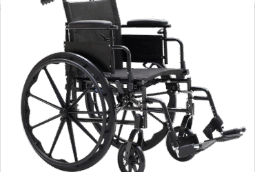 Dynarex 10276 DynaRide S4 X-Lite Wheelchair - 18" x 16" w/ Flip Desk Arm F, Silver Vein, 1pc/cs
