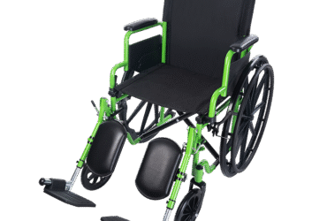Dynarex 10285-ELR GreenLine Wheelchair 20"x16" With ELR, 300 lb Weight Capacity, 1pc/cs