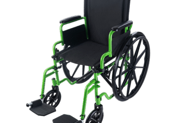 Dynarex 10283-FR GreenLine Wheelchair 16"x16" With Foot Rest, 250 lb Weight Capacity, 1pc/cs