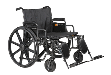 Dynarex 10292 Bariatric HD Wheelchair - 30" x 20" w/ ELR, (10237 + 10264) Combo Package, 2/bx