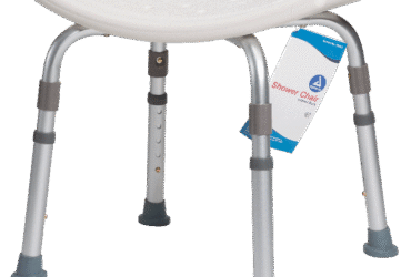 Dynarex 10323-4 Shower Chair w/out Back, White, 1pc/bx,4bx/cs