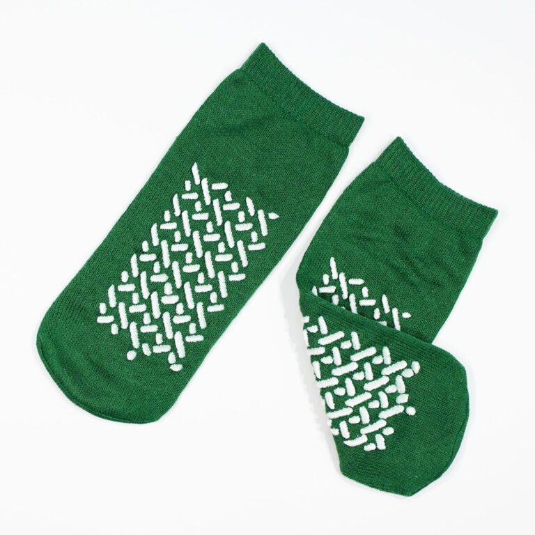 Dynarex 2191 Double Sided Slipper Socks, Medium, Green, 48/cs