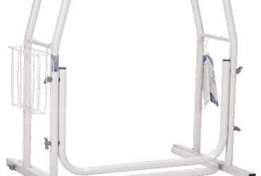 Dynarex 10350 Freestanding Toilet Rail, White, 1pc/cs