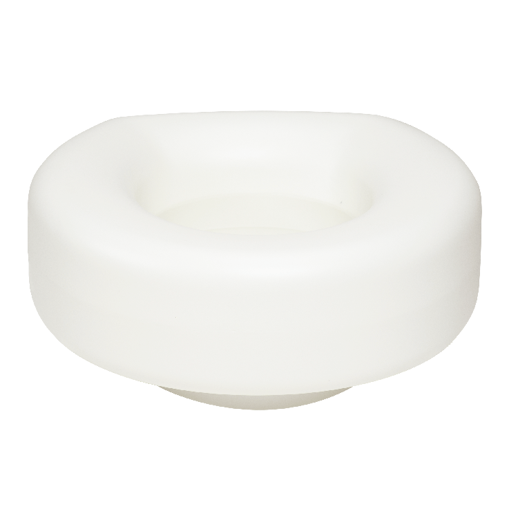 Dynarex 10362-3 Molded Raised Plastic Toilet Seat, White, 1pc/bx, 3bx/cs