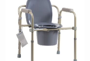 Dynarex RPBC-05LD 10370 10372 Folding Commode Seat and Lid, Grey, 1