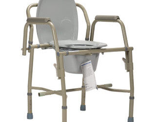 Dynarex RPBC-02ET-76 10376 Drop Arm Folding Commode Extension Leg with Tip, Grey, 1