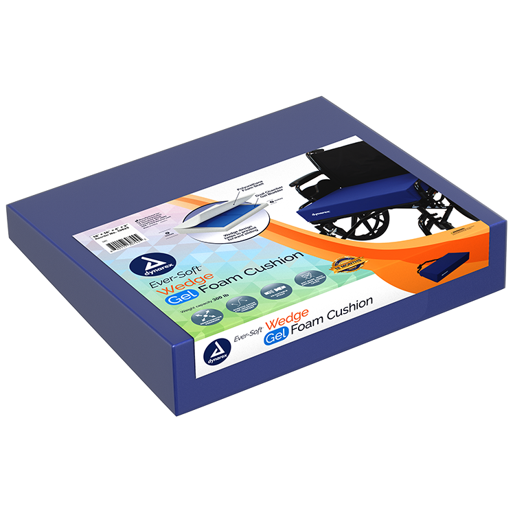 10625.png Dynarex 10625 Ever-Soft Wedge Gel-Foam Cushion, 18" x 16" x 4" x 2", 1pc/bx