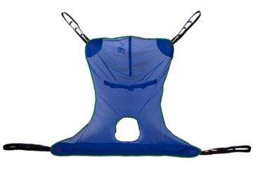 Dynarex 10742LG Full Body Sling w/ Commode Opening - Mesh, Large, Blue, 1/bx