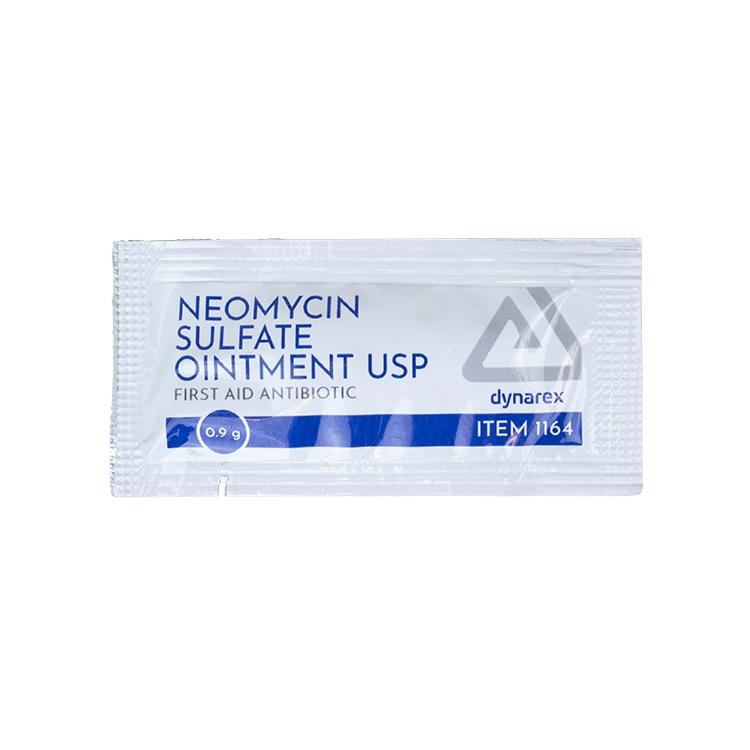 1164_neomycin-oint_DM_frnt_72dpi.png Dynarex 1164-25 Neomycin Sulfate Ointment USP 0.9g, 72/25/cs