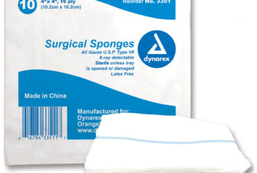 Dynarex 3351 Surgical Gauze Sponge - Sterile, X-Ray Detectable, 4" x 4", 128/10/cs