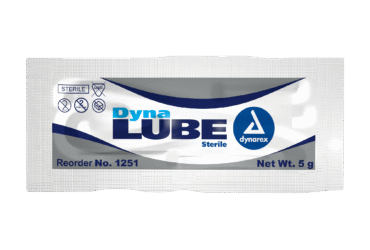 Dynarex 1251 DynaLube Lubricating Jelly - Sterile, 5 g Packet, 12/72/cs
