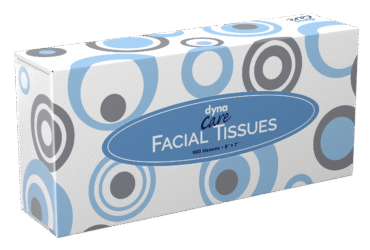 Dynarex 1308 Facial Tissues, 8" x 7", 30/100/cs