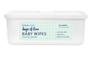 Dynarex 1311 Hugs of Love Baby Wipes Unscented Tub, 7" x 8", 12/80/cs