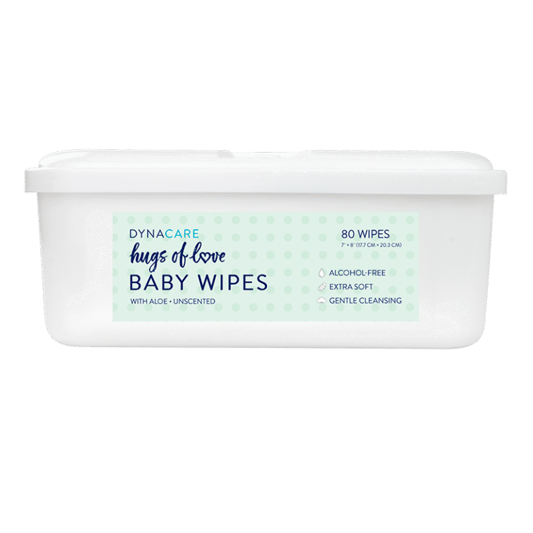 Dynarex 1311 Hugs of Love Baby Wipes Unscented Tub, 7" x 8", 12/80/cs