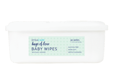 Dynarex 1312 Hugs of Love Baby Wipes Scented w/aloe, 7" x 8", 12/80/cs
