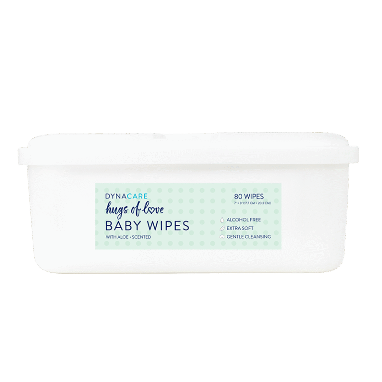 Dynarex 1312 Hugs of Love Baby Wipes Scented w/aloe, 7" x 8", 12/80/cs